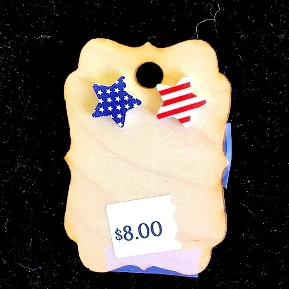 Stars American Flag Stud Earrings (61jj)